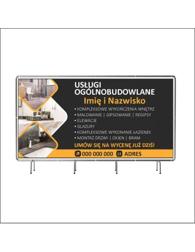 Reklamowy Baner Oczkowany 100x50 cm Usługi Wykończenia