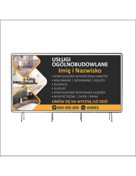 Reklamowy Baner Oczkowany 100x50 cm Usługi Wykończenia
