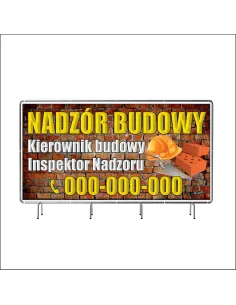 Baner z Nadrukiem Reklamowy 100x50 cm Oczkowany Nadzór