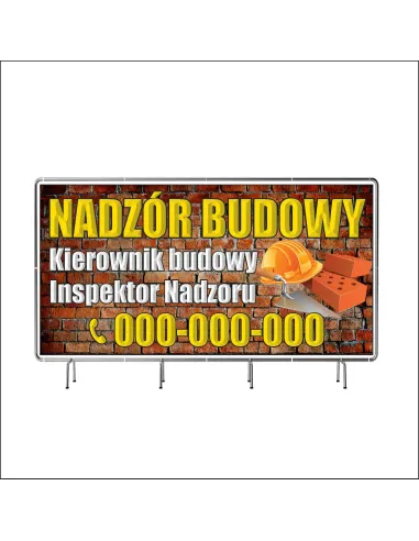 Baner z Nadrukiem Reklamowy 100x50 cm Oczkowany Nadzór