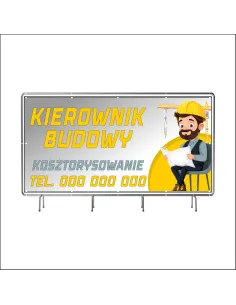Reklamowy Baner Oczkowany 200x100 cm Kierownik Budowy