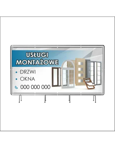 Baner z Nadrukiem Reklamowy 200x100 cm Oczkowany Usługi