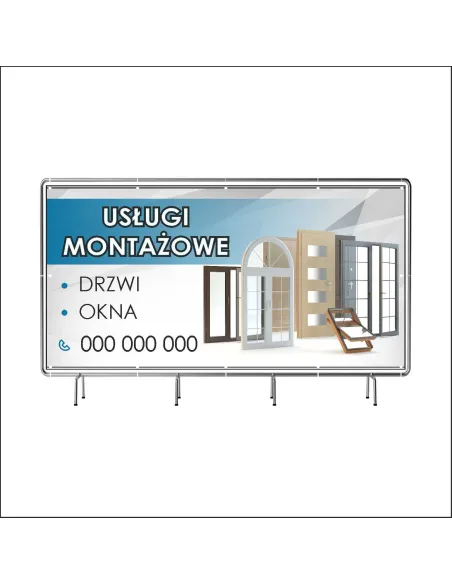 Baner z Nadrukiem Reklamowy 200x100 cm Oczkowany Usługi