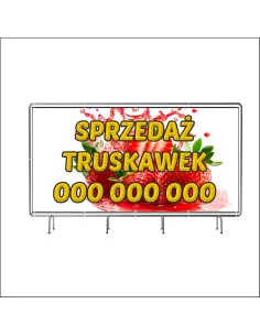 Reklamowy Baner Oczkowany 200x100 cm Sprzedaż Truskawek