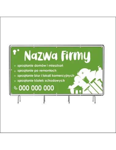 Baner z Nadrukiem Reklamowy 200x100 cm Oczkowany Sprzątanie