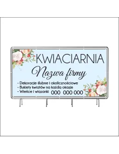 Baner z Nadrukiem Reklamowy 200x100 cm Oczkowany Kwieciarnia