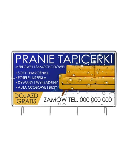 Baner z Nadrukiem Reklamowy 200x100 cm Oczkowany Pranie