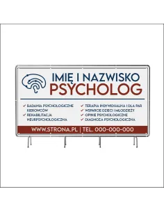 Baner z Nadrukiem Reklamowy 200x100 cm Oczkowany Psycholog
