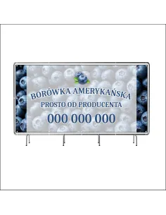 Reklamowy Baner Oczkowany 200x100 cm Sprzedaż Borówek