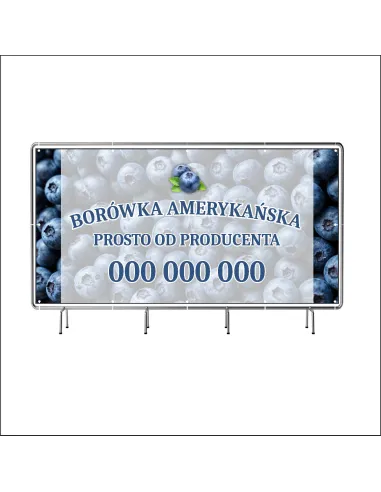 Reklamowy Baner Oczkowany 200x100 cm Sprzedaż Borówek