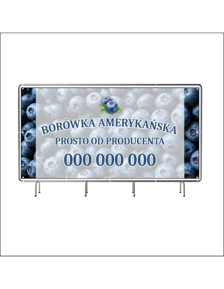 Reklamowy Baner Oczkowany 200x100 cm Sprzedaż Borówek