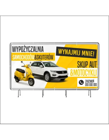 Reklamowy Baner Oczkowany 200x100 cm Wypożyczalnia