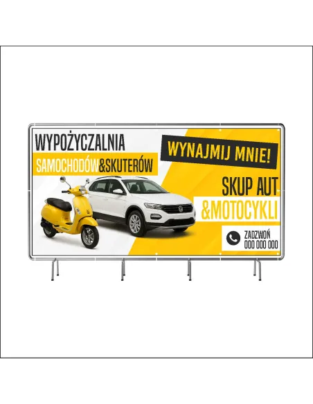 Reklamowy Baner Oczkowany 200x100 cm Wypożyczalnia