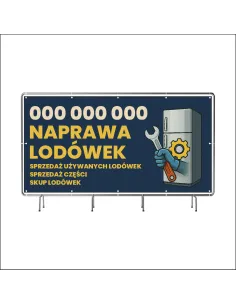 Baner z Nadrukiem Reklamowy 200x100 cm Oczkowany Naprawa