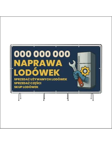 Baner z Nadrukiem Reklamowy 200x100 cm Oczkowany Naprawa