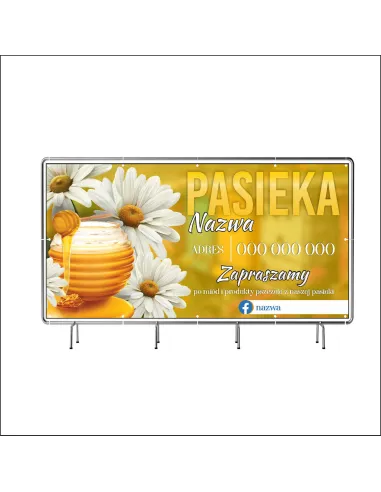 Baner z Nadrukiem Reklamowy 200x100 cm Oczkowany Pasieka