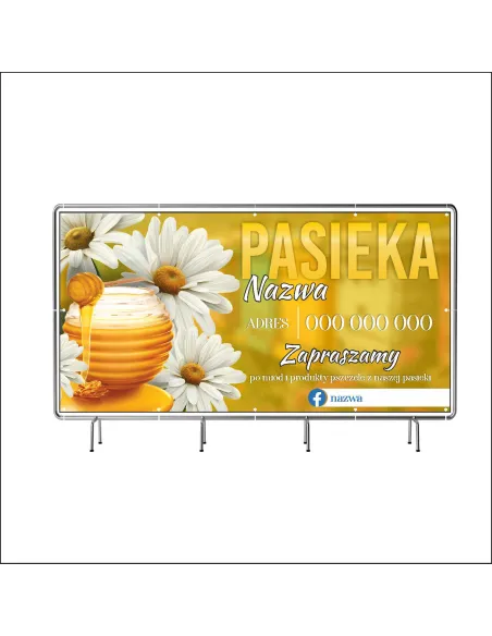 Baner z Nadrukiem Reklamowy 200x100 cm Oczkowany Pasieka