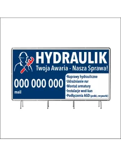 Baner z Nadrukiem Reklamowy 200x100 cm Oczkowany Hydraulik
