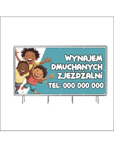 Reklamowy Baner Oczkowany 200x100 cm Wynajem Dmuchanych