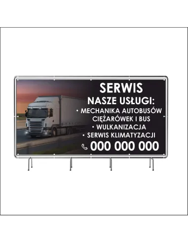Baner z Nadrukiem Reklamowy 130x80 cm Oczkowany Serwis