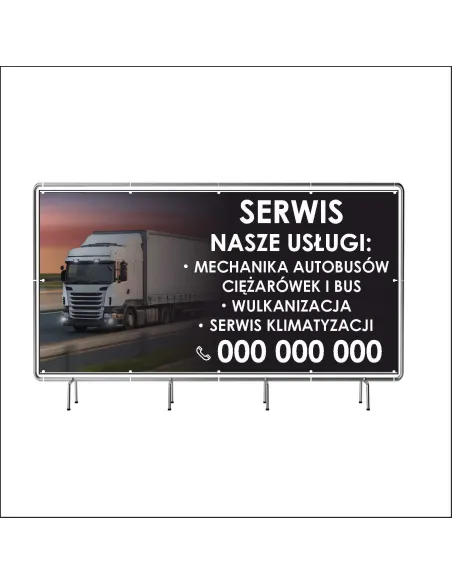 Baner z Nadrukiem Reklamowy 130x80 cm Oczkowany Serwis