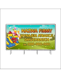 Baner z Nadrukiem Reklamowy 130x80 cm Oczkowany Wynajem