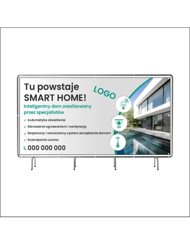 Baner z Nadrukiem Reklamowy 130x80 cm Oczkowany Smart