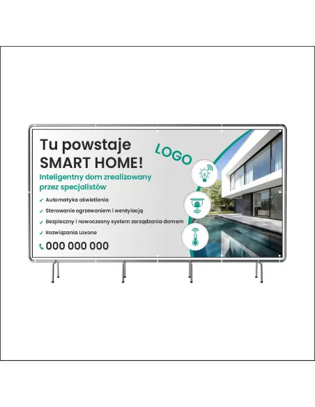 Baner z Nadrukiem Reklamowy 130x80 cm Oczkowany Smart