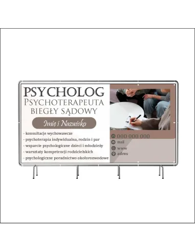 Baner Reklamowy Oczkowany 130x80 Psycholog/psychoterapeuta