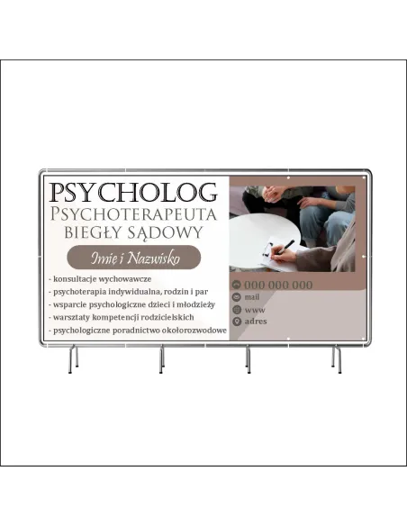 Baner Reklamowy Oczkowany 130x80 Psycholog/psychoterapeuta
