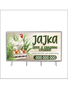 Baner z Nadrukiem Reklamowy 130x80 cm Oczkowany Jajka