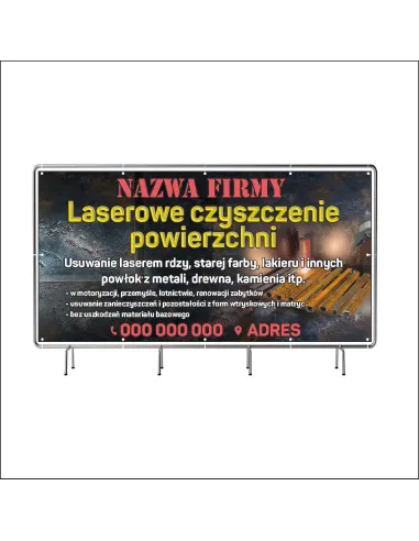 Reklamowy Baner Oczkowany 130x80 cm Laserowe Czyszczenie
