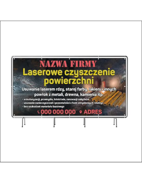 Reklamowy Baner Oczkowany 130x80 cm Laserowe Czyszczenie