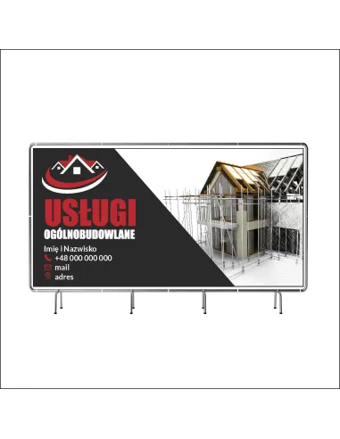 Baner Reklamowy Oczkowany 130x80 Usługi Ogólnobudowlane