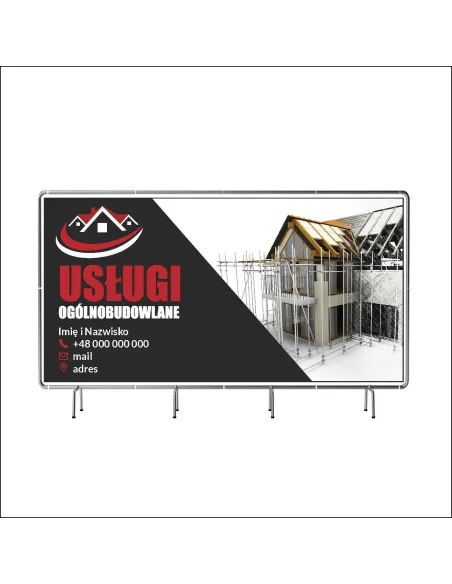 Baner Reklamowy Oczkowany 130x80 Usługi Ogólnobudowlane
