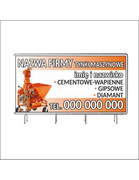 Baner z Nadrukiem Reklamowy 130x80 cm Oczkowany Tynki