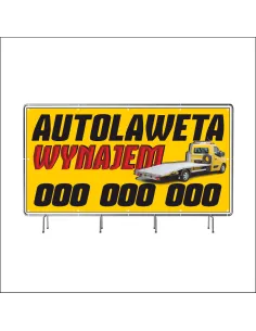Reklamowy Baner Oczkowany 130x80 cm Auto Laweta Wynajem