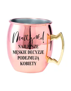 Kubek Koktajlowy z Uchem ze Stali z Grawerem z Twoim