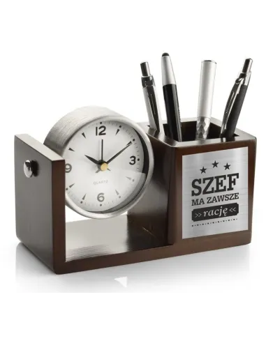Zegar Biurkowy Organizer Grawerem Idealny Prezent Szefa