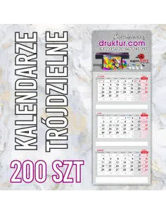 Kalendarze Reklamowe Trójdzielne 2024 200 szt – 200 szt