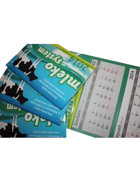 Kalendarze Firmowe Trójdzielne 2024 150 szt z Nadrukiem