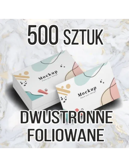 Wizytówki z Nadrukiem 500 szt 2 Strony Foliowane 48h