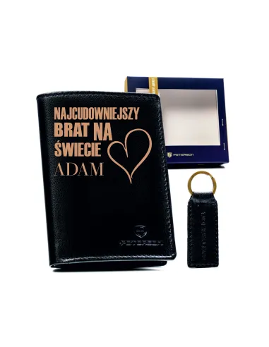 Portfele Męskie na Prezent Własny Napis Zestaw Gift Box
