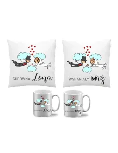 Kubek Personalizowany z Nadrukiem Poduszka Kubek Zestaw