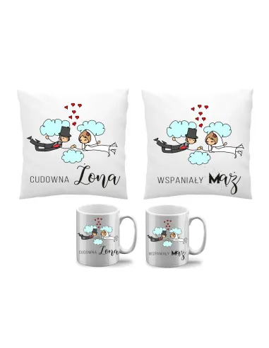Kubek Personalizowany z Nadrukiem Poduszka Kubek Zestaw