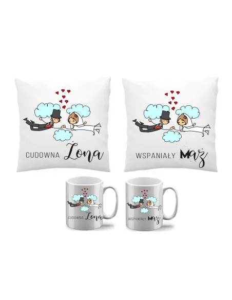 Kubek Personalizowany z Nadrukiem Poduszka Kubek Zestaw