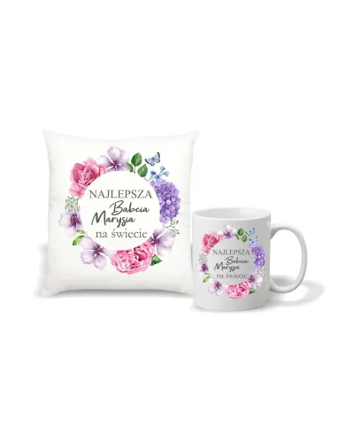 Kubek Foto Poduszka Prezent Dzień Babci Dziadka Zestaw