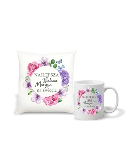 Kubek Foto Poduszka Prezent Dzień Babci Dziadka Zestaw