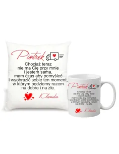 Kubek Foto Poduszka Kubek Prezent na Walentynki Zestaw