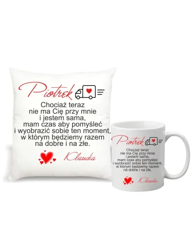 Kubek Foto Poduszka Kubek Prezent na Walentynki Zestaw